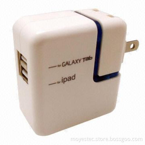 5V 3.1A Dual USB Charger for iPad/iPhone/iPod, MP3, Galaxy Tab P1000/7100/7300/7500/7510